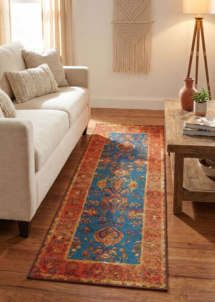 2' x 5' Easy-Clean Traditional Indoor / Outdoor Runner Rug