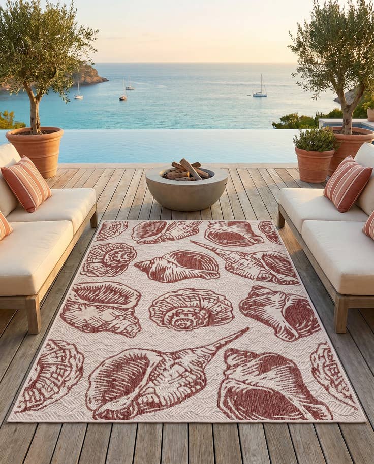 Detail image of 4' x 6' Easy-Clean Coastal Indoor / Outdoor Rug