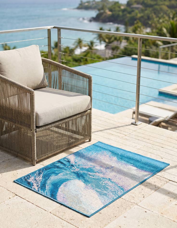 Detail image of 2' x 3' 1 Easy-Clean Modern Indoor / Outdoor Rug