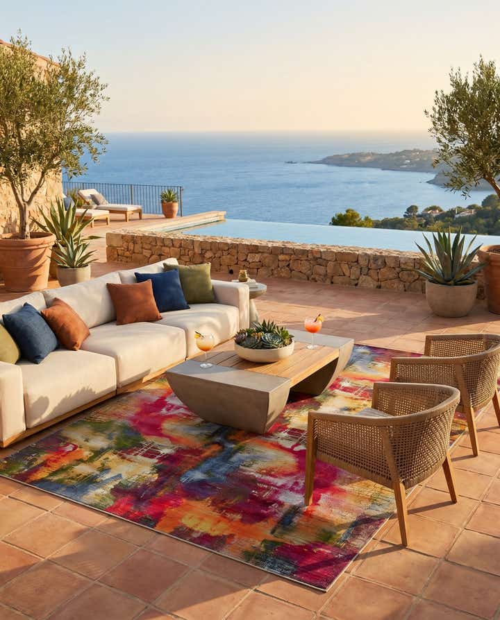 10' x 12' 2 Easy-Clean Modern Indoor / Outdoor Rug