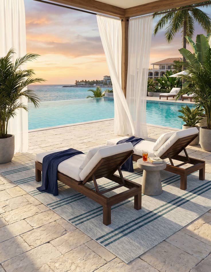 Detail image of 6' x 9' Easy-Clean Jill Zarin Anguilla Indoor / Outdoor Rug