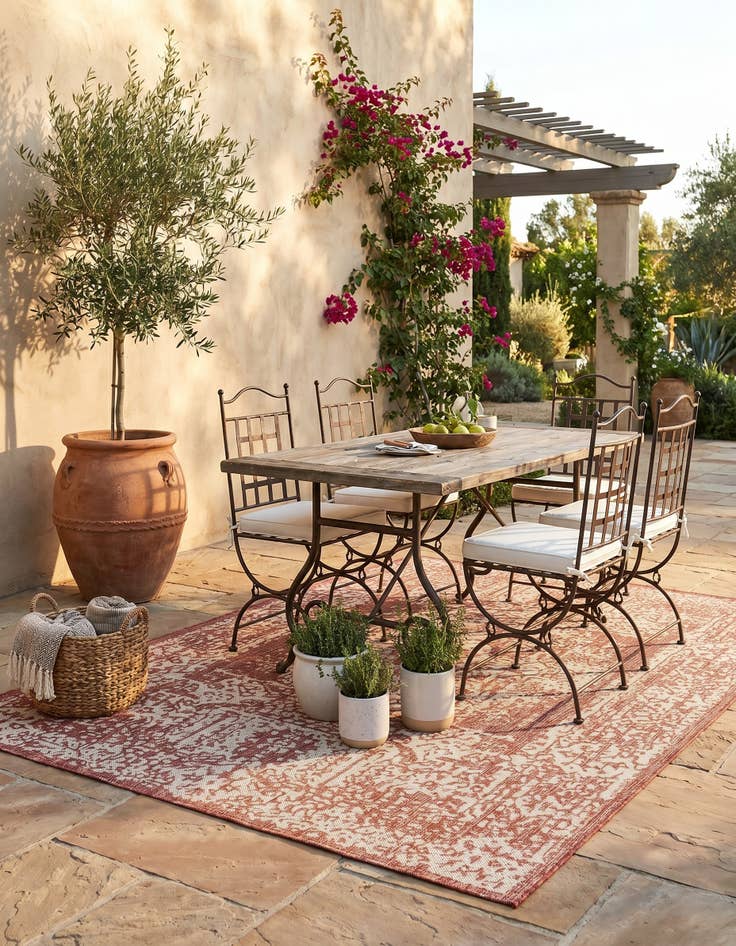 Detail image of 6' x 9' Easy-Clean Traditional Indoor / Outdoor Rug