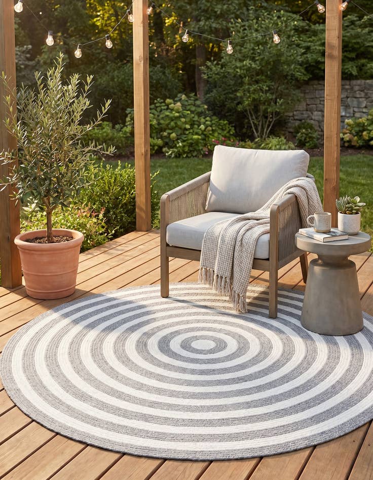 Detail image of 5' 3 x 5' 3 Easy-Clean Eco Verse Washable Indoor / Outdoor Round Rug