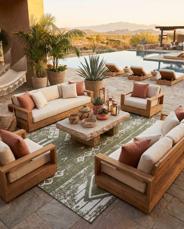 10' x 13' Easy-Clean Bohemian Indoor / Outdoor Rug