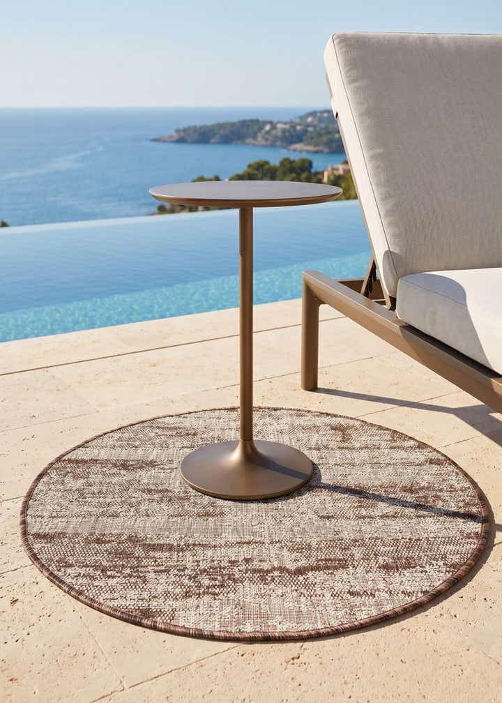 3' x 3' Easy-Clean Modern Indoor / Outdoor Round Rug
