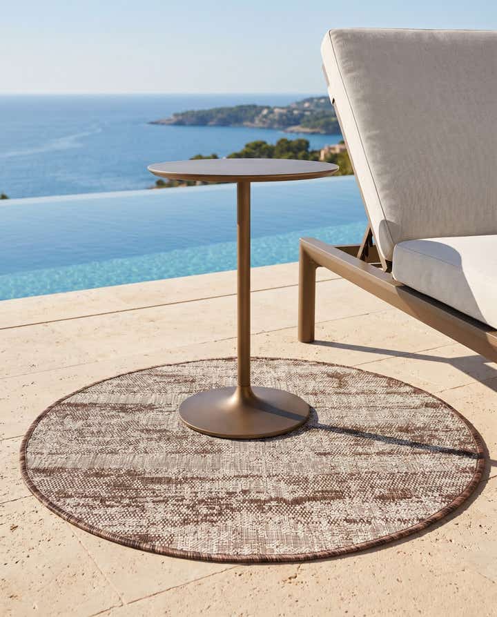 3' x 3' Easy-Clean Modern Indoor / Outdoor Round Rug