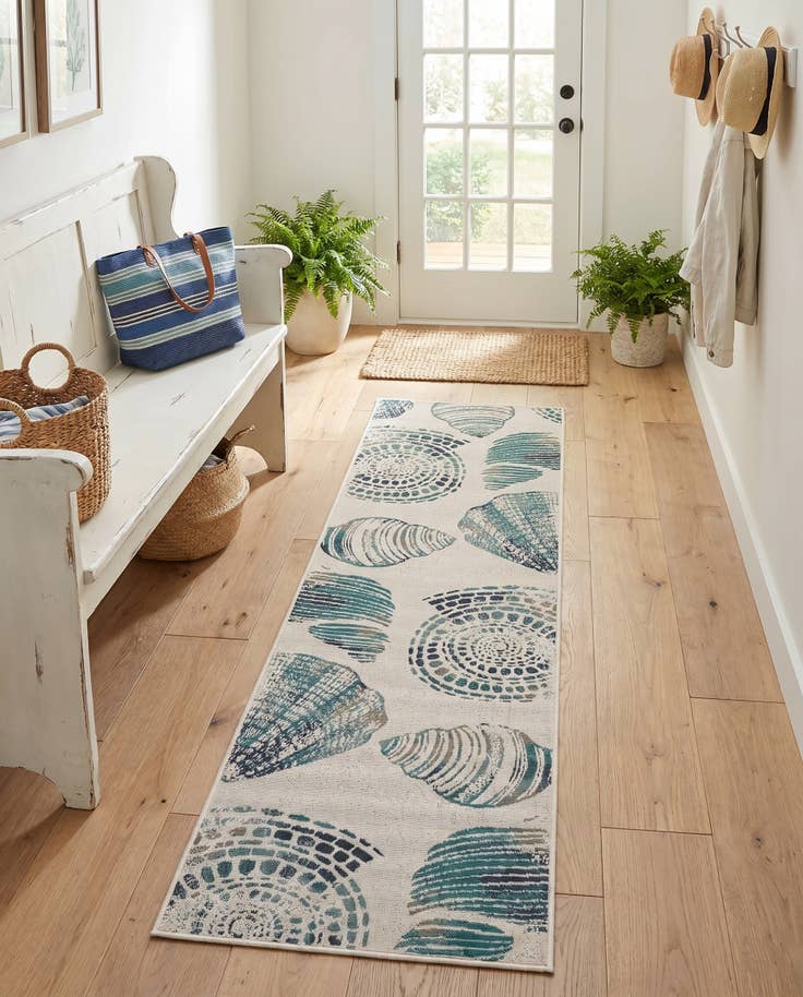 Detail image of 2' 7 x 10' Easy-Clean Coastal Indoor / Outdoor Runner Rug