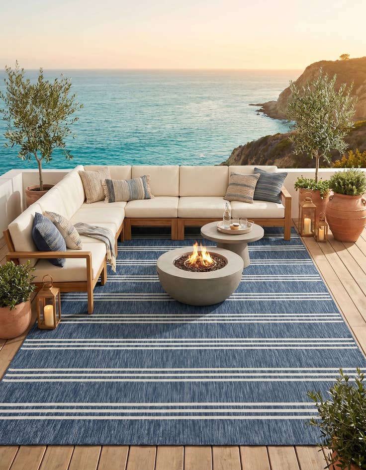 Detail image of 9' x 12' Easy-Clean Jill Zarin Anguilla Indoor / Outdoor Rug