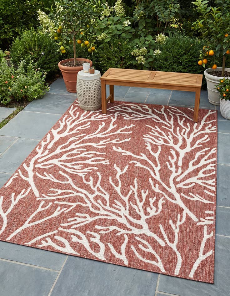 Detail image of 5' 3 x 7' Easy-Clean Coastal Indoor / Outdoor Rug
