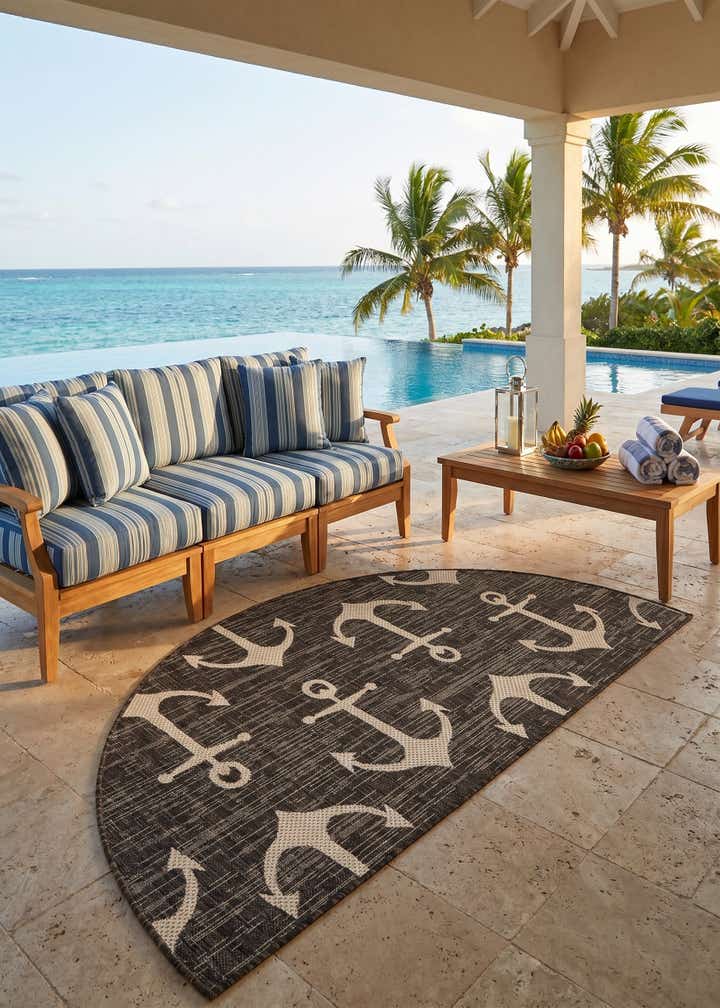 3' x 6' Easy-Clean Coastal Indoor / Outdoor Hearth Rug