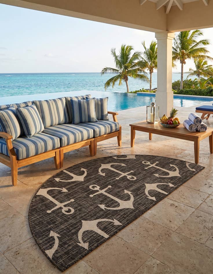 Detail image of 3' x 6' Easy-Clean Coastal Indoor / Outdoor Hearth Rug
