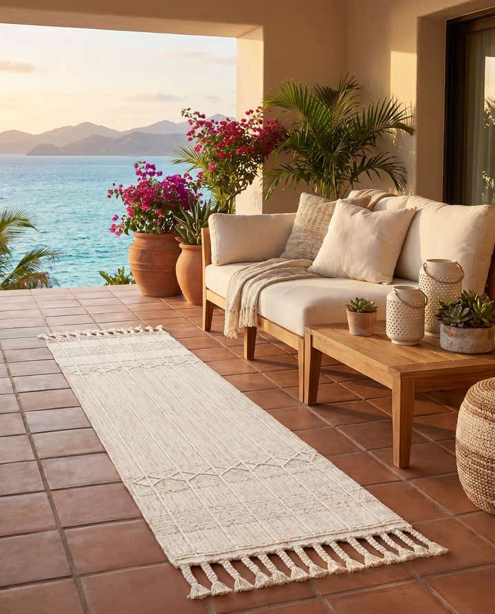 2' 2 x 6' 7 Easy-Clean Eco Bohemian Indoor / Outdoor Runner Rug