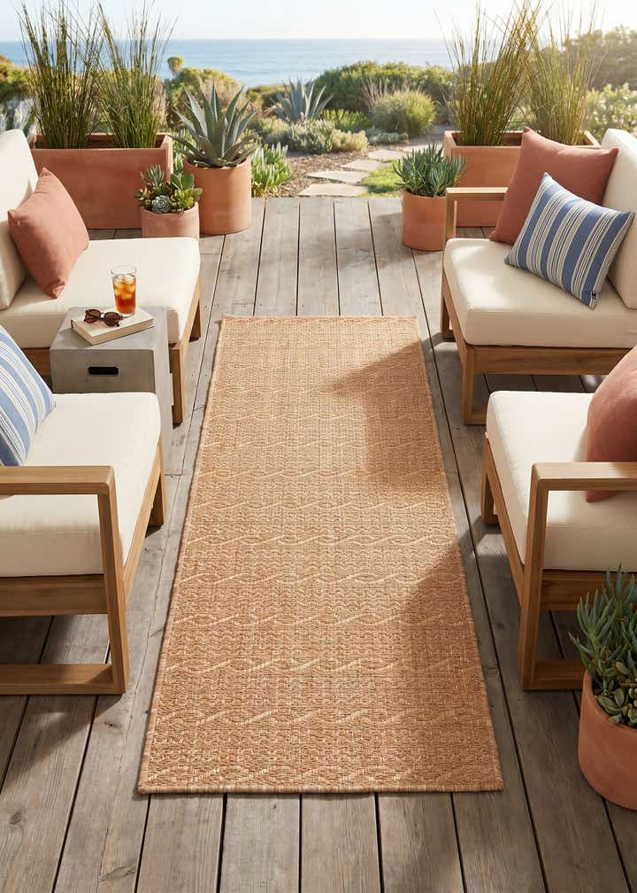 2' 2 x 6' Easy-Clean Modern Indoor / Outdoor Runner Rug