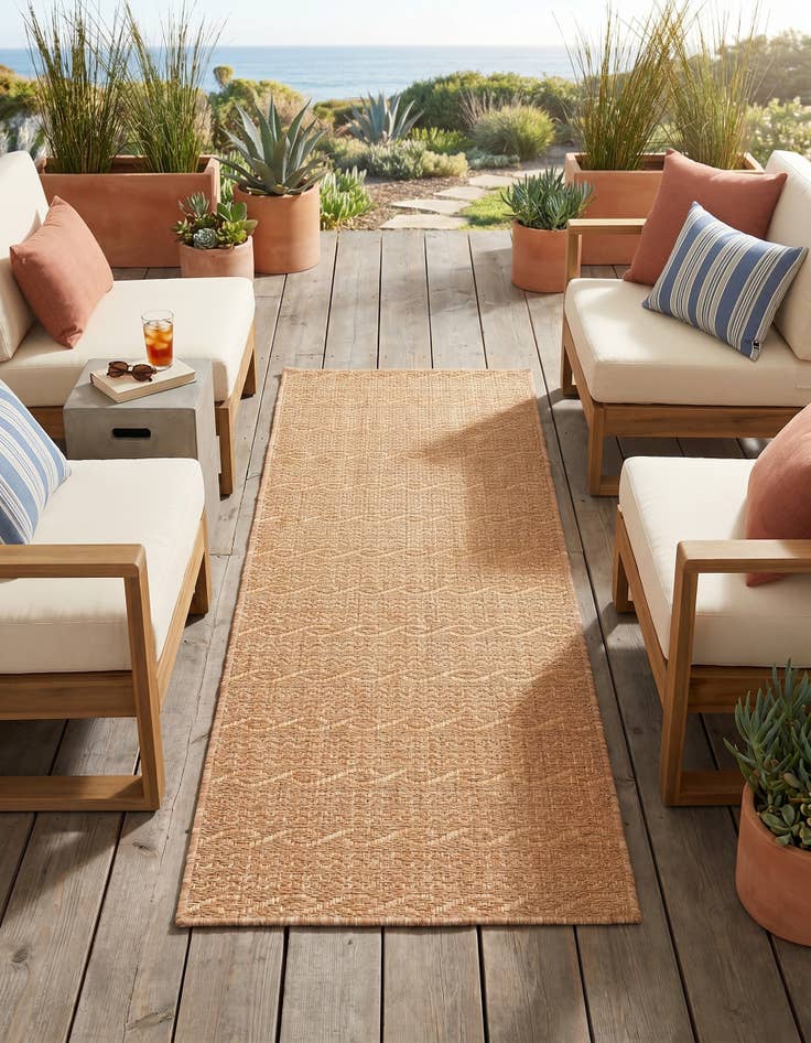Detail image of 2' 2 x 6' Easy-Clean Modern Indoor / Outdoor Runner Rug