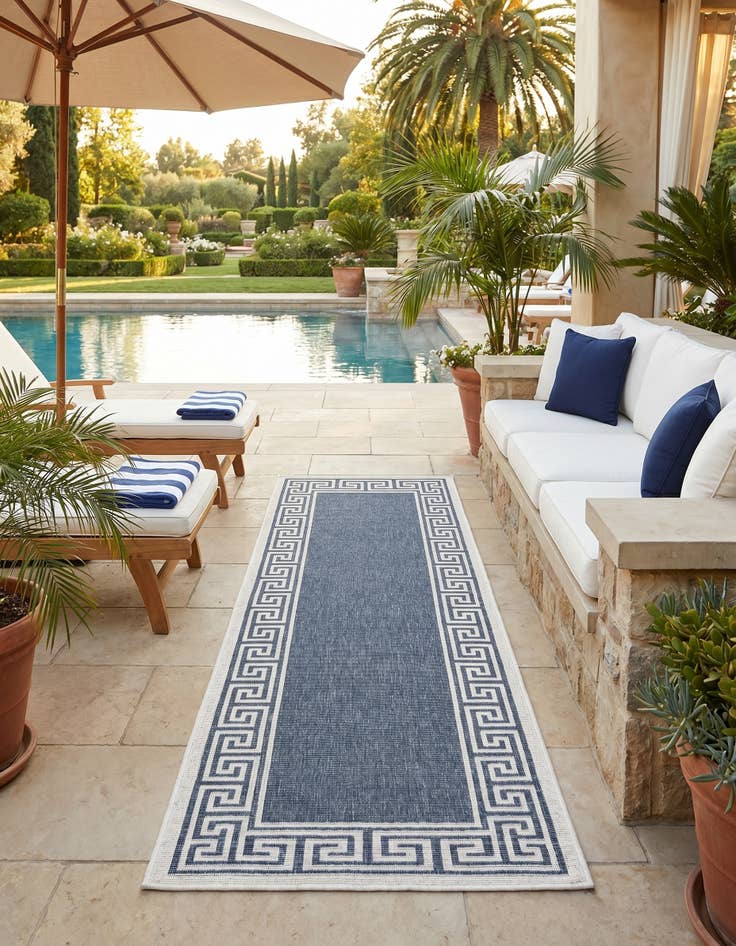 Detail image of 2' x 6' Easy-Clean Coastal Indoor / Outdoor Runner Rug