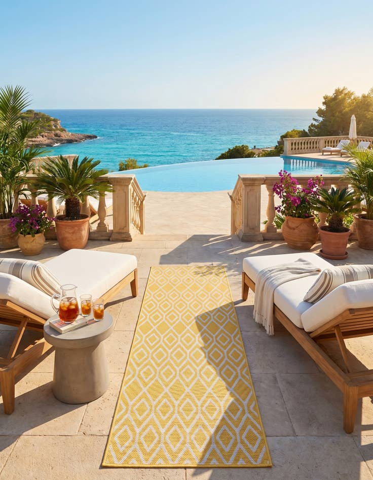 Detail image of 2' x 6' Easy-Clean Jill Zarin Turks and Caicos Indoor / Outdoor Runner Rug