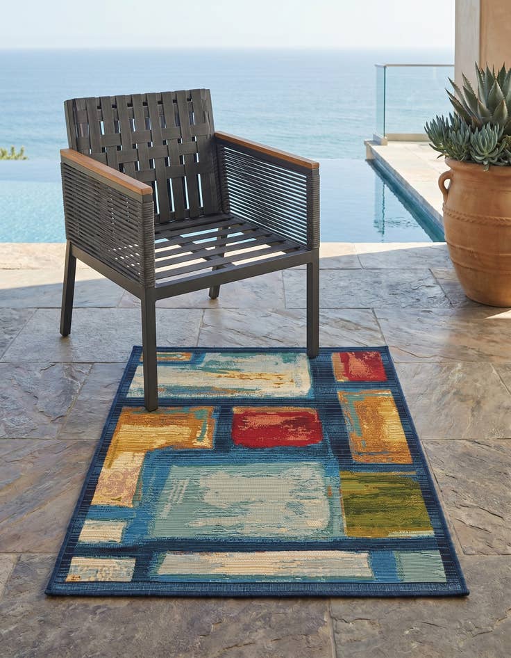 Detail image of 2' 2 x 3' Easy-Clean Modern Indoor / Outdoor Rug