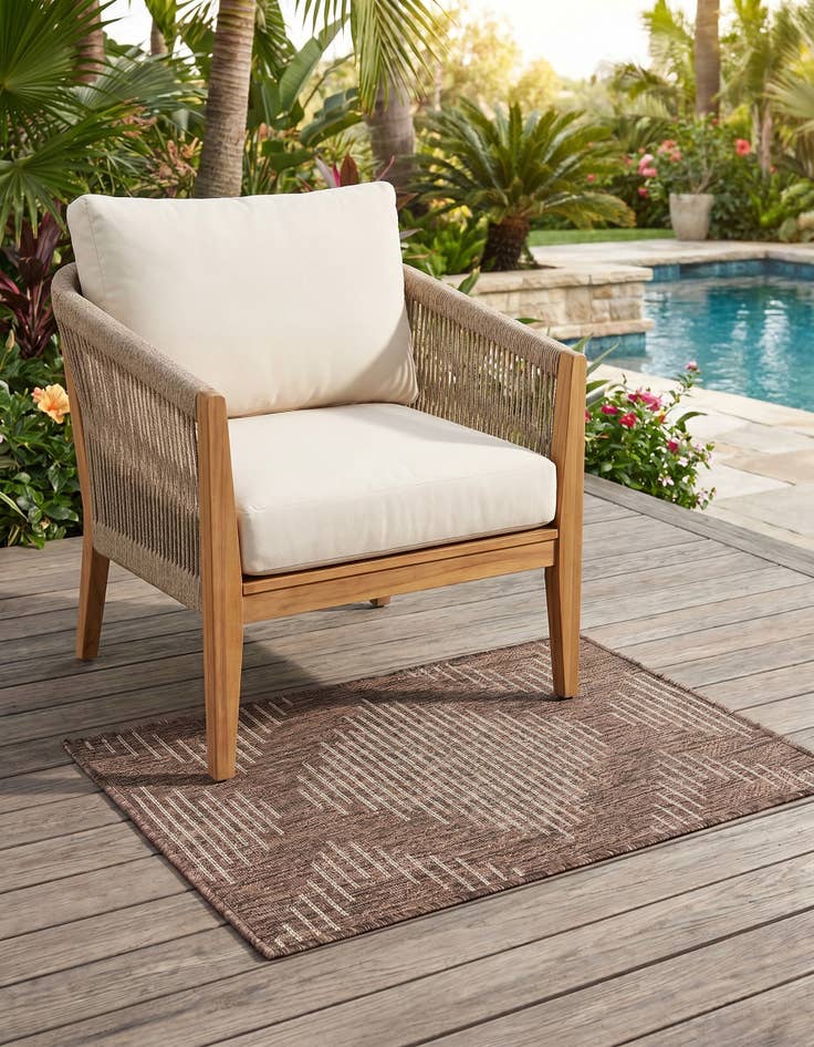 Detail image of 2' x 3' Easy-Clean Modern Indoor / Outdoor Rug