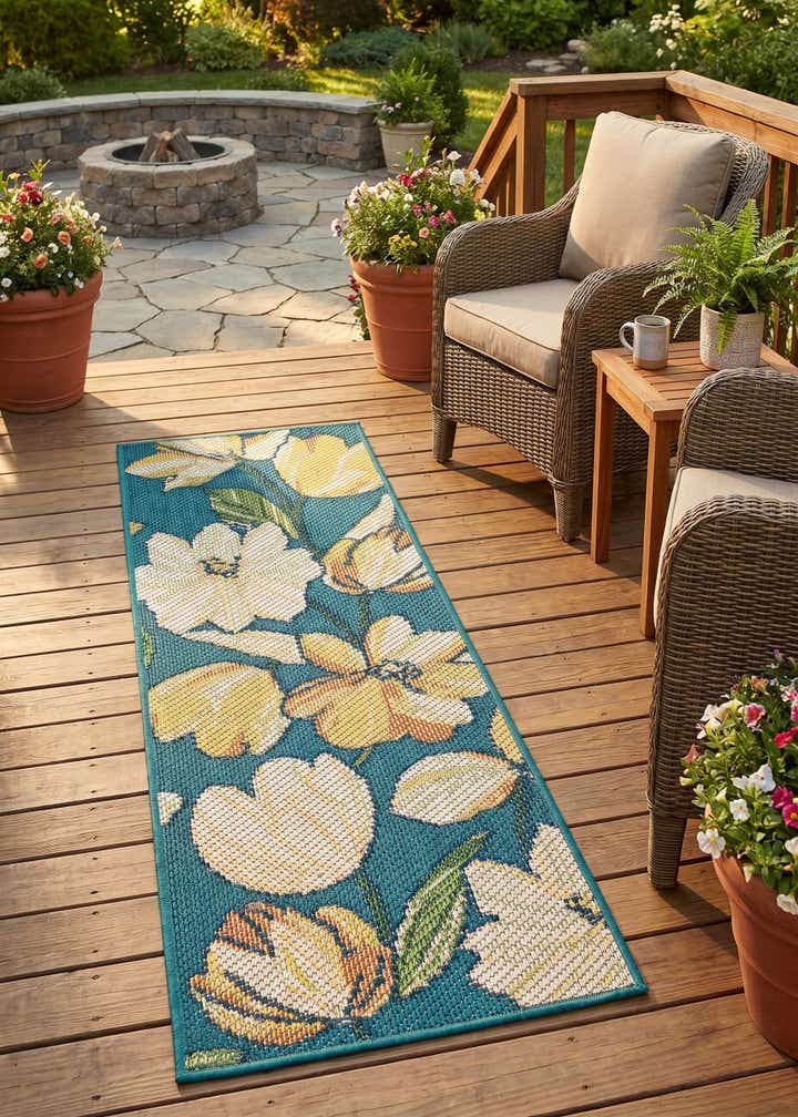 2' x 5' Easy-Clean Baja Indoor / Outdoor Runner Rug