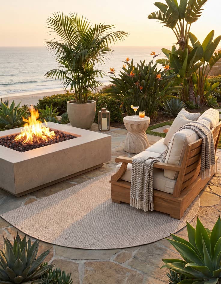 Detail image of 3' x 6' Easy-Clean Solid Indoor / Outdoor Hearth Rug