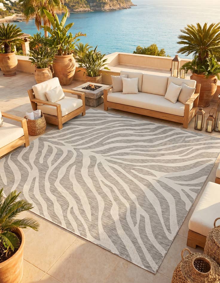 Detail image of 10' x 10' Easy-Clean Safari Indoor / Outdoor Square Rug