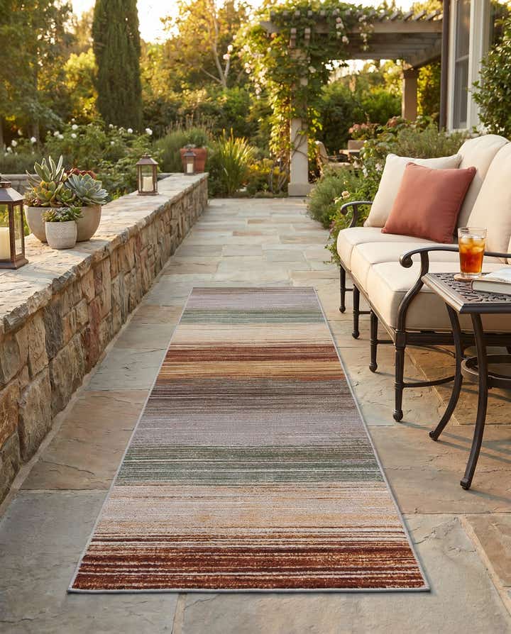 2' 7 x 10' Easy-Clean Modern Indoor / Outdoor Runner Rug