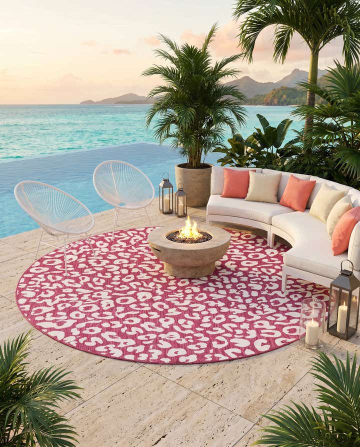 10' x 10' Easy-Clean Safari Indoor / Outdoor Round Rug