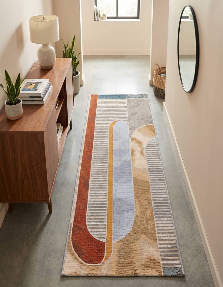 Detail image of 2' x 5' 1 Easy-Clean Modern Indoor / Outdoor Runner Rug