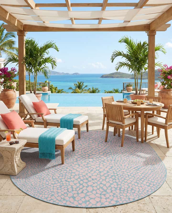 7' 10 x 10' Easy-Clean Jill Zarin Cape Town Indoor / Outdoor Oval Rug