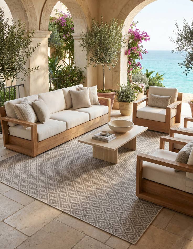 Detail image of 7' 10 x 10' Easy-Clean Jill Zarin Costa Rica Indoor / Outdoor Rug