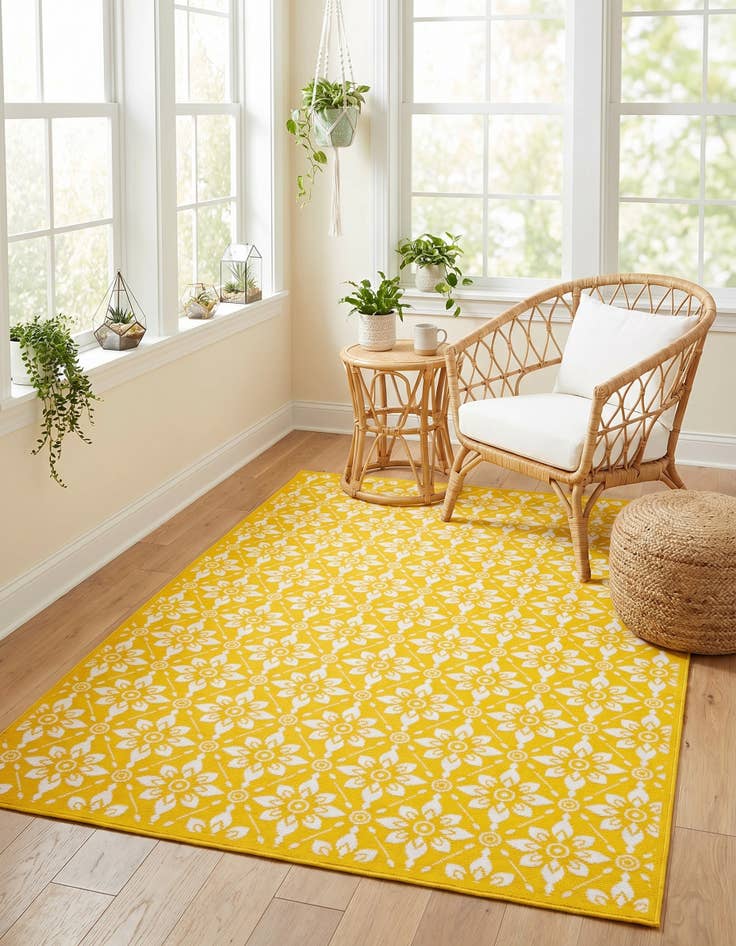 Detail image of 6' x 9' Easy-Clean Trellis Indoor / Outdoor Rug