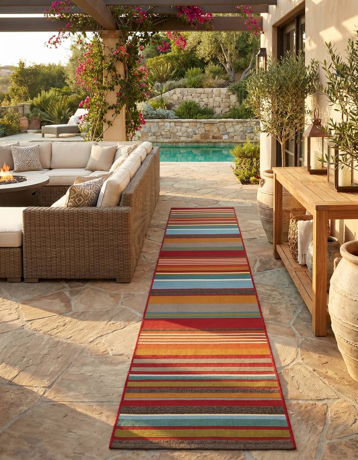 Detail image of 2' x 8' Easy-Clean Modern Indoor / Outdoor Runner Rug