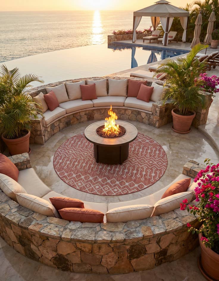 Detail image of 7' 10 x 7' 10 Easy-Clean Lattice Indoor / Outdoor Round Rug