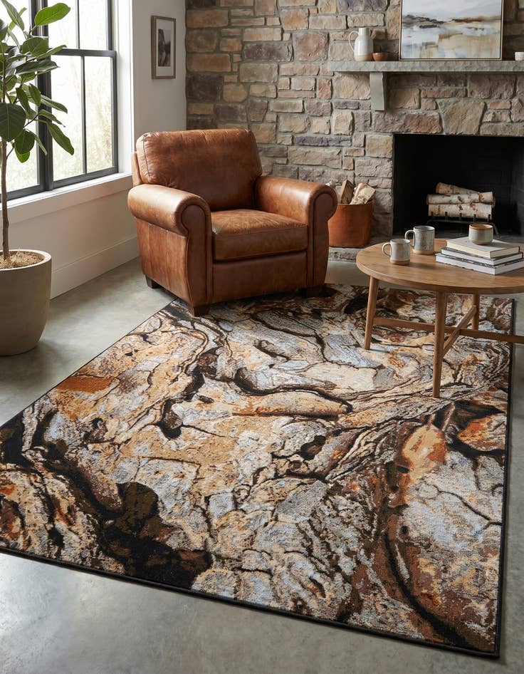 Detail image of 5' x 8' Easy-Clean Modern Indoor / Outdoor Rug