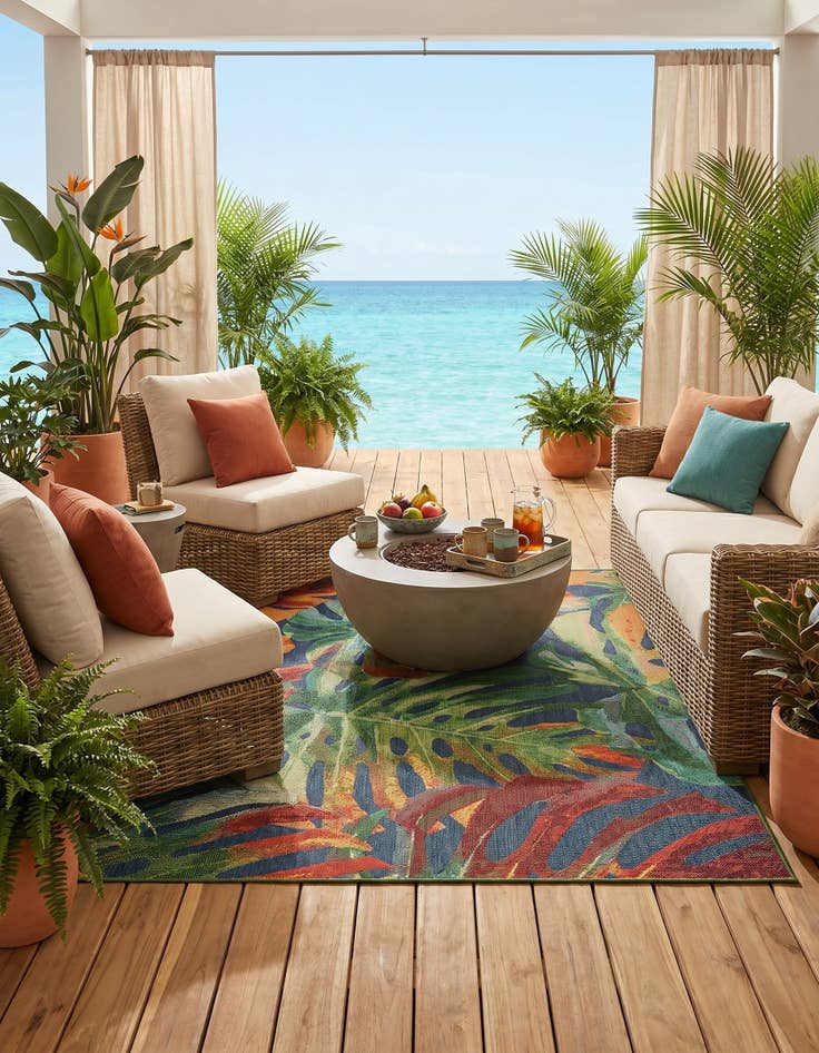 Detail image of 7' 10 x 10' Easy-Clean Baja Indoor / Outdoor Rug