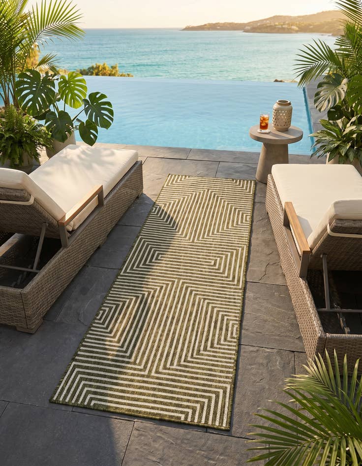 Detail image of 2' x 6' Easy-Clean Modern Indoor / Outdoor Runner Rug