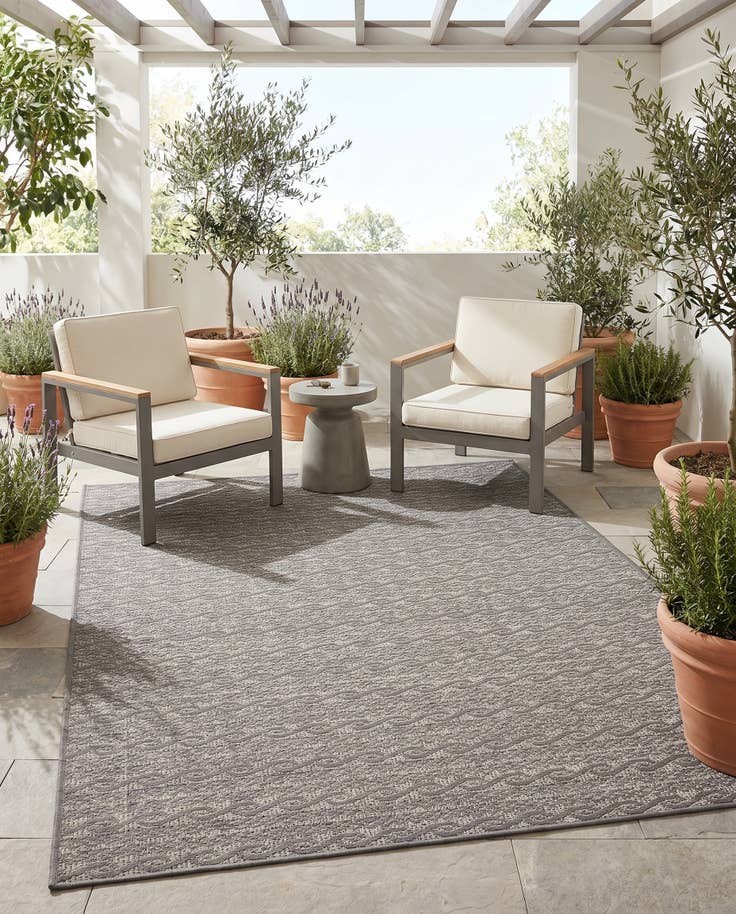 Detail image of 5' 3 x 8' Easy-Clean Modern Indoor / Outdoor Rug