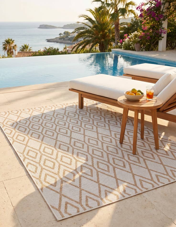 Detail image of 5' 3 x 8' Easy-Clean Jill Zarin Turks and Caicos Indoor / Outdoor Rug