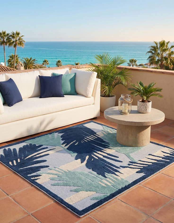 Detail image of 5' 3 x 5' 3 Easy-Clean Aruba Indoor / Outdoor Square Rug
