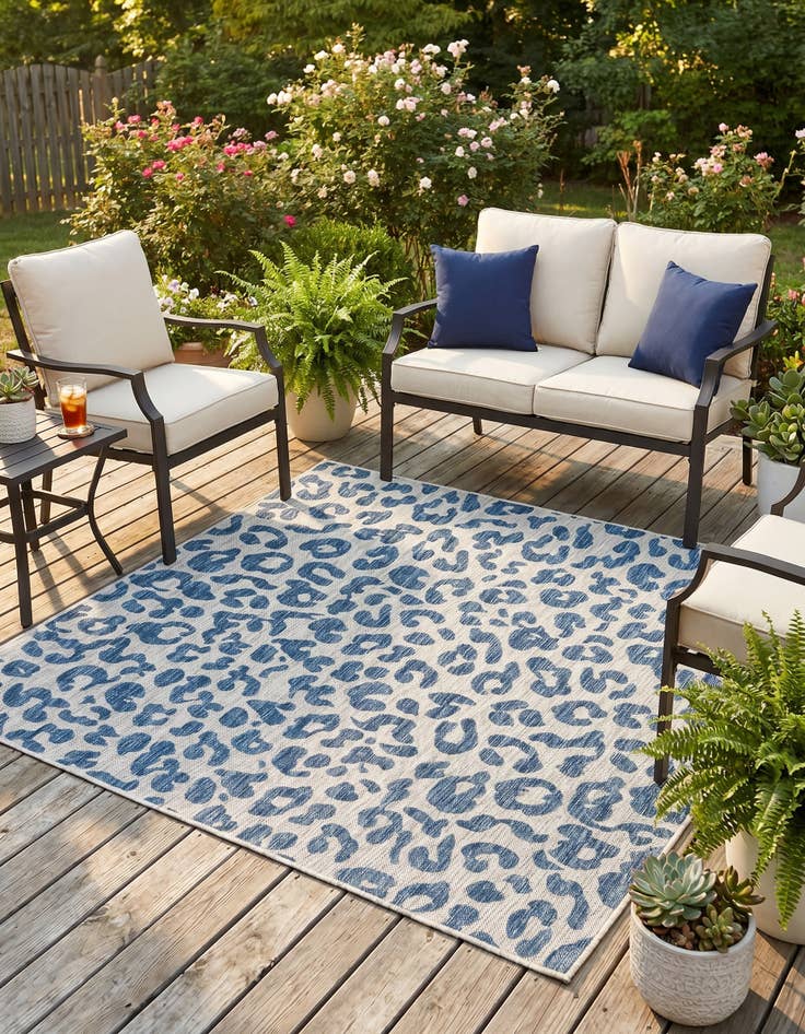Detail image of 6' x 6' Easy-Clean Safari Indoor / Outdoor Square Rug