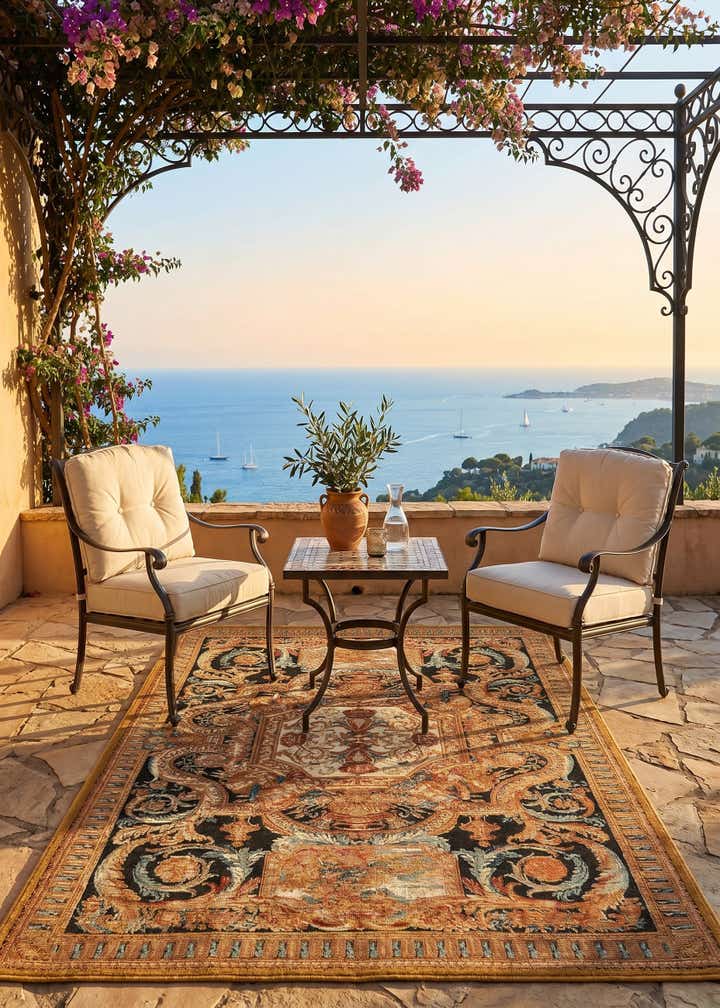 4' x 6' Easy-Clean Traditional Indoor / Outdoor Rug