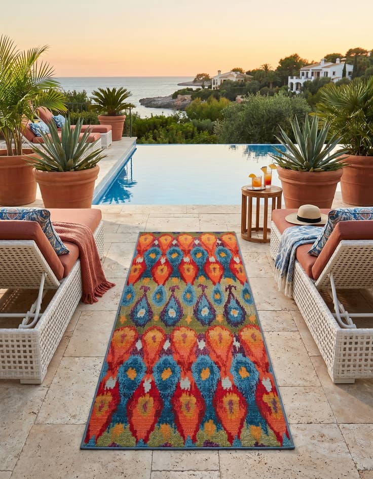 Detail image of 2' 7 x 7' Easy-Clean Modern Indoor / Outdoor Runner Rug