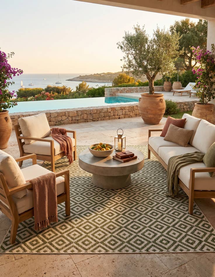 Detail image of 5' 3 x 8' Easy-Clean Jill Zarin Costa Rica Indoor / Outdoor Rug