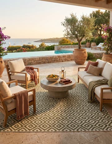 5' 3 x 8' Easy-Clean Jill Zarin Costa Rica Indoor / Outdoor Rug