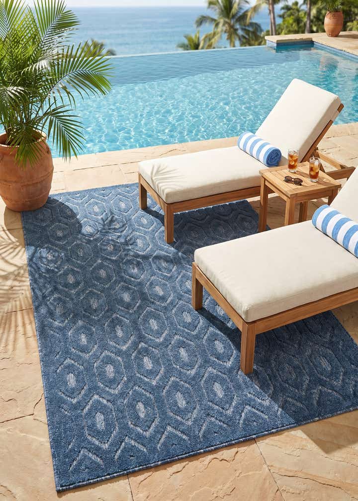 4' x 6' Easy-Clean Trellis Textured Indoor / Outdoor Rug