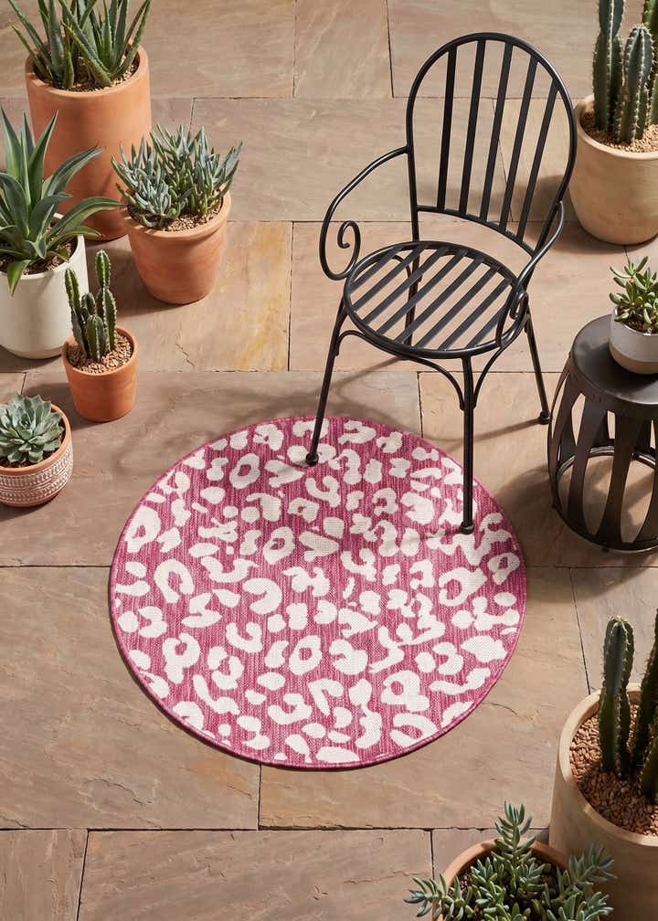 3' x 3' Easy-Clean Safari Indoor / Outdoor Round Rug