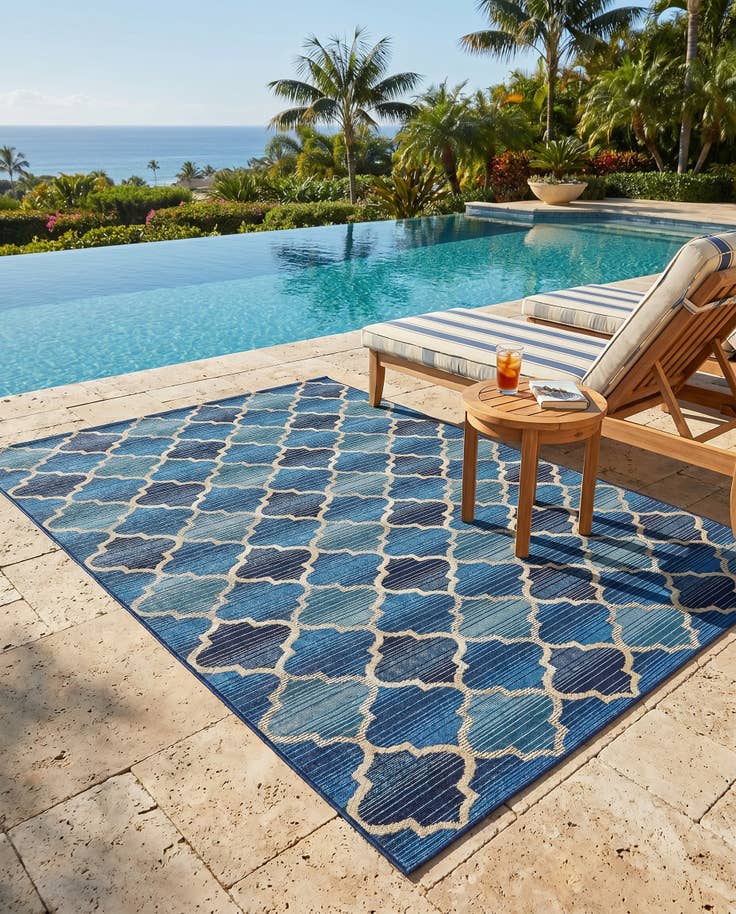 Detail image of 4' x 6' Easy-Clean Lattice Indoor / Outdoor Rug