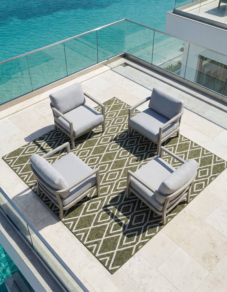 Detail image of 7' 10 x 7' 10 Easy-Clean Jill Zarin Turks and Caicos Indoor / Outdoor Square Rug
