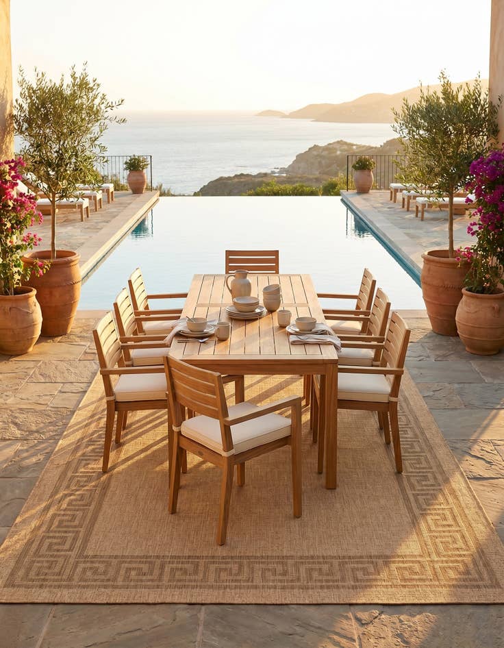 Detail image of 9' x 12' 2 Easy-Clean Border Indoor / Outdoor Rug