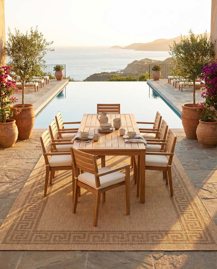 9' x 12' 2 Easy-Clean Border Indoor / Outdoor Rug